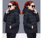 Parkas para mujer, chaquetas de invierno para mujer, abrigos cortos informales, Parka acolchada de algodón de manga larga para mujer, prendas de vestir, abrigo M negro