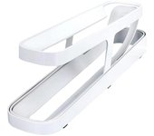 Estante de almacenamiento rodante para huevos, soporte de almacenamiento para huevos, dispensador de huevos enrollable, caja para el frigorífico, novedad de 2023 blanco
