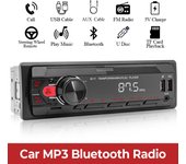 Nueva Radio de coche Universal 1 DIN estéreo de coche Bluetooth USB AUX en la unidad principal del tablero FM Radio receptor de medios reproductor de MP3 para coche receptor FM negro