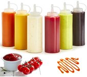 Botellas exprimidoras de condimentos para salsa de tomate, mostaza, salsas de tomate, botellas de aceite de oliva, utensilio de cocina 360ml