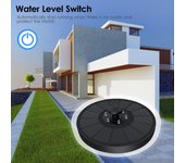 Bomba de fuente solar de 3 W, fuente de baño para pájaros al aire libre con energía solar, 7 patrones de pulverización, bomba de agua con negro