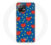 Coque pour Xiaomi Mi 11 Lite BTS Bangtan Garçons BT21 TATA de V Fond Bleu