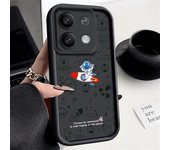 Funda de teléfono con estampado de planeta y astronauta de dibujos animados para Xiaomi 13T 11T Poco F6 X6 Pro Redmi Note 13 12 11 10 Pro Max, funda protectora de silicona suave a prueba de golpes Redmi Note 13 5G negro