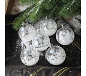 6 bolas de nieve transparentes para Navidad, colgantes para decoración de árboles de Navidad, adornos transparentes para colgar, decoración navideña 6Pcs