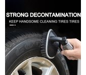 Cepillo para neumáticos de coche, cepillo para cubo, herramienta de lavado de coches, artefacto de limpieza, cepillo descontaminante potente dedicado gris
