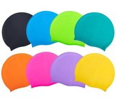 Gorro de natación para adultos, impermeable, de silicona elástica, para piscina, para cabello largo, grande, de látex. negro