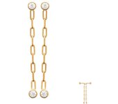 Les Trésors De Lily [R5801] - Pendientes bañados en oro 'Cleopatra' oro blanco - 40x3 mm (trombón) blanco