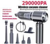 Aspiradora de coche 2025 de alta potencia, portátil, de mano, inalámbrica, con motor sin escobillas, máquina de limpieza, potente aspirador para electrodomésticos. gris