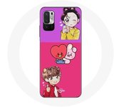 Coque pour Xiaomi Redmi Note 10 5G BTS BT21 Cooky Et Tata Bangtan V Et Jungkook Fanart