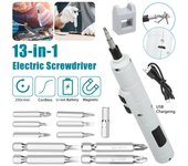 Kit de taladro destornillador eléctrico 13 en 1, miniherramienta eléctrica recargable inalámbrica multifunción con 13pcs/set