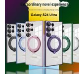 Soporte magnético para fundas Samsung S23 Ultra, A54, OPPO A17 con película para lente y diseño transparente OPPO REALME 10 4G blanco