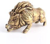 Estatua de Animal simulada Vintage de cerdo de jabalí salvaje de latón, accesorios de figuras de Metal, decoración de escritorio de oficina en casa, juguete ornamental, regalo para mascotas de té
