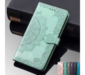 Funda de cuero tipo libro con tapa tipo cartera para Motorola Edge Moto G200 G85 5G G53 G35 G82 G75 G73 G54 G55 G34 G22 G52 G42 G32 G13 G23 G14 G24, funda de silicona Moto E22i verde