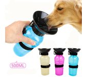 Botella de agua potable para perros, mascota, cachorro, deporte, portátil, para viajes al aire libre, tazón de alimentación, taza, dispensador 21.5*6.5*10.7 cm color rosa