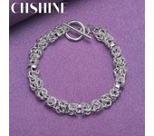 Pulsera de cadena de dragón de plata esterlina 925 CHSHINE para mujer, joyería con abalorios de moda para bodas y fiestas. 20CM 8inches