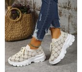 Zapatos casuales de suela gruesa con plataforma para mujer, nuevos zapatos de mujer de talla grande 42, zapatillas retro de colores combinados, zapatos para mujer 2024 35