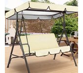 Columpio de jardín, dosel impermeable de repuesto, instalación sencilla, impermeable, a prueba de rayos UV, Columpio de Patio exterior, juego de funda de asiento para parasol L café
