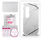 apgo Protective Skin Sticker for the back+sides compatible with Xiaomi Mi 10 Ultra, Full Wrap Film, Foil, Vinyl - Pattern White Marble