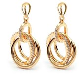 Les Trésors De Lily [M8938] - Pendientes chapados en oro 'Sissi' oro blanco - 26x15 mm oro