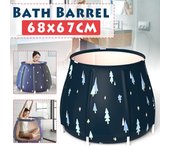 Bañera portátil plegable azul, Cubo de baño plegable, bañera grande para adultos, piscina para bebé, aislamiento, baño familiar separado, bañera de SPA
