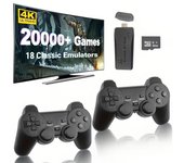 Consola de juegos retro inalámbrica 20000 juegos clásicos incorporados, salida de TV HDMI 4K con controladores inalámbricos duales 2.4G, versión 32G/64G Nostálgico Game Stick 32G