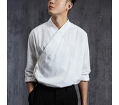 Camisas tipo kimono de estilo japonés, blusa de manga larga con cuello en V informal de verano para hombre, Tops masculinos S