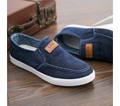 Zapatos casuales para hombre, zapatillas de lona vaquera transpirables, zapatos planos para caminar para hombre, mocasines ligeros sin cordones para primavera y verano 2024 para hombre 38 gris