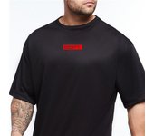 Muscleguys Ropa deportiva de fitness para hombre Camiseta holgada de entrenamiento de manga corta de verano de secado rápido M negro