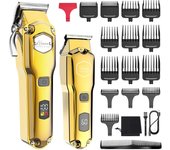 HATTEKER Cortapelos Elite Pro Head Shaver Cortapelos para hombre Ajuste seguro Peines de corte premium para barberos profesionales 676S plata