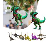 Decoración colgante de dinosaurio para coche, árbol festivo de Navidad, adorno de varios estilos a la moda para diseño de escena del hogar B