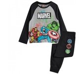 Marvel Avengers Conjunto de pijama largo estampado para niños 3-4 Years negro