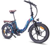 Bicicleta eléctrica plegable Fafrees F20 Pro con neumáticos anchos, 250 W, 36 V, 18 AH, autonomía de 150 km, cambio Shimano de 7 velocidades 36V 250W 18AH azul