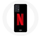 Coque Maniacase pour Samsung Galaxy A32 4G Netflix Logo rouge fond noir