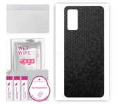apgo Protective Skin Sticker for the back compatible with Vivo X60 5G, Wrap Film, Foil, Vinyl - Pattern Black Honeycomb
