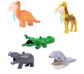 Partículas grandes Animales Dinosaurios Elefantes Figuras de granja DIY Juguetes para niños Figuras de bricolaje Bloques de construcción de gran tamaño Elephant
