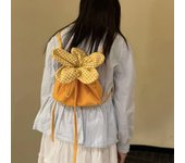 Cute Small Crossbody Bag Plaid ins Shoulder Bag Casual Flower Drawstring Bag  Outdoor Style5