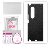 apgo Protective Skin Sticker for the back+sides compatible with Samsung Galaxy Z Fold4, Full Wrap Film, Foil, Vinyl - Pattern Black Honeycomb