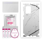 apgo Protective Skin Sticker for the back+sides compatible with Xiaomi Redmi K50i 5G, Full Wrap Film, Foil, Vinyl - Pattern White Marble