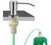 1 dispensador de jabón para fregadero de cocina, dispensador de jabón de cocina de acero inoxidable con bomba duradera, kit de bomba dispensadora de jabón para fregadero de cocina 39.37inch plata