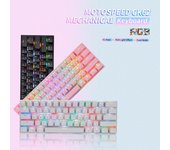 Motospeed CK62 Teclado mecánico RGB de 61 teclas con cable USB BT teclado para juegos de modo dual blanco con OUTEMU Blue Switch negro