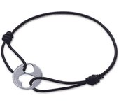 Les Trésors De Lily [G0621] - Bracelet Argent 'Love' noir argenté - 16 mm plata