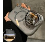 Funda de lujo Magsafe transparente para iPhone 15, 12, 13, 14, 11, 16 Pro Max Plus, con soporte magnético y carcasa trasera a prueba de golpes iPhone 16 Pro Max negro