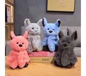 Murciélago de peluche de dibujos animados, lindo muñeco de murciélago de pelo largo 24cm color rosa