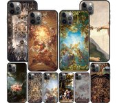 Funda de TPU negra para iPhone 11, 13, 12, Mini, 14 Pro Max, XR, 7, 8, SE, 2020, XS, 6, 6S Plus, 5S, con la creación del Palacio de Versalles y Adán. iPhone 11 Pro