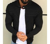 Otoño Invierno Moda Chaquetas de Hombre Abrigo de Color Puro Masculino Casual Slim Cremallera Outwear M gris oscuro