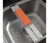 Fregadero Estante de afilado fijo Soporte ajustable de acero inoxidable Afilador doméstico Piedra de afilar Antideslizante Afilado rápido de seguridad Caliente