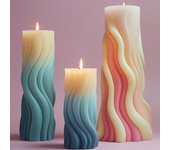 Molde de silicona para velas en espiral de aromaterapia Sanxin - Cilindro ondulado hecho a mano
