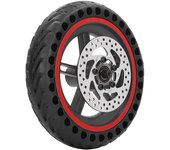 Neumático trasero para patinete eléctrico de aleación de aluminio y caucho con panal y freno de disco de 110 mm