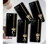 Funda para Xiaomi Redmi Note 11 9S 10 9 8 7 9A 9C 9i K40 8T 10C 9T K50 Carcasa de silicona para teléfono Oro rosa 26 letras ABC Redmi Note 10 5G