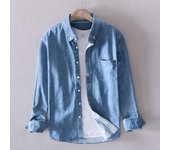 Camisa vaquera fina lavada retro de primavera y otoño para hombre, prenda exterior holgada de manga larga para hombre, chaqueta informal, versión coreana de la tendencia XXXXL